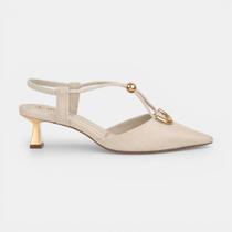 Sapato Scarpin Slingback Bebecê Feminino Bege Sapato Scarpin Slingback Bebecê Feminino Bege
