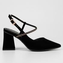 Sapato Scarpin Slingback Bebecê Nobuck Preto Sapato Scarpin Slingback Bebecê Nobuck Preto
