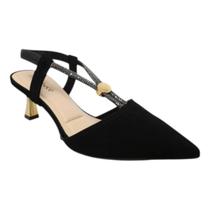 Sapato Scarpin Slingback Salto Medio Elegante Bebecê T3814-334