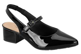 Sapato Scarpin Social Feminino Boneca Mule Salto Bloco Verniz Premium Modare 7340.125