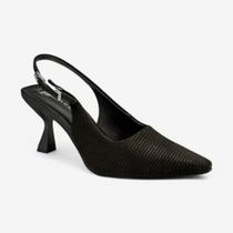 Sapato Scarpin Tanara Slingback Feminino Preto