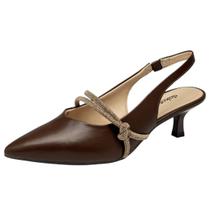 Sapato Scarpin Tira Strass Salto Baixo Conforto Dakota