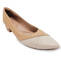 Sapato Scarpin Usaflex em Couro Bico Fino Salto Bloco Sapato Scarpin Usaflex em Couro Bico Fino Salto Bloco