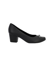Sapato Scarpin Usaflex Salto Bloco Brilho Couro Preto Sapato Scarpin Usaflex Salto Bloco Brilho Couro Preto