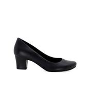 Sapato Scarpin Usaflex Salto Bloco Couro Preto Sapato Scarpin Usaflex Salto Bloco Couro Preto
