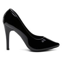 Sapato Scarpin Verniz Salto Alto Fino Leve Conforto Classico