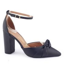 Sapato Scarpin Vizzano 1285.424 preto pelica nó salto 8,5cm Sapato Scarpin Vizzano 1285.424 preto pelica nó salto 8,5cm