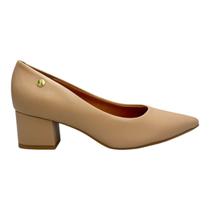 Sapato Scarpin Vizzano Feminino Bege Napa Salto Baixo Grosso 1220.315 Original - Sapato Scarpin Vizzano Feminino Bege Napa Salto Baixo Grosso 1220.315 Original -