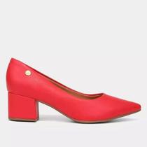 Sapato scarpin vizzano salto baixo bloco vermelho original