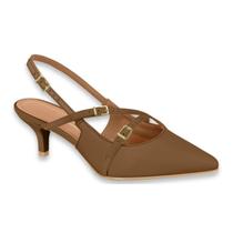 Sapato Scarpin Vizzano Salto Baixo Fivelas Casual Festa Trabalho Ref: 1122.828