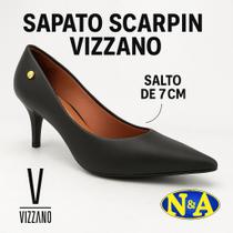 Sapato Scarpin Vizzano Social Casual Salto Médio Pelica Napa 1185.702