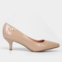 Sapato Scarpin Vizzano Social Feminino Salto Baixo Verniz Confortável
