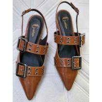 Sapato Slingback Feminino Bico Fino Casual para Dia das Mães