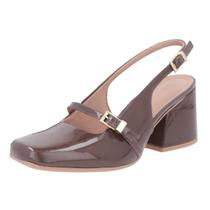 Sapato Slingback Feminino Conforto Verniz Couro Usaflex