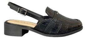 Sapato Slingback Feminino Ramarim Salto Baixo Croco