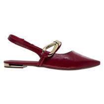 Sapato Slingback Feminino Salto Baixo Bebecê T2019086 Vermelho