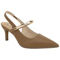 Sapato Slingback Salto Alto Piccadilly 772001 Feminino - Mascavo