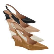 Sapato Slingback Salto Anabela Feminino Vizzano 1483.101 - Caramelo - 35