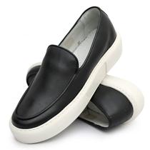 Sapato Slip on Masculino Sola Alta Couro Legítimo Conforto