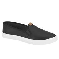 Sapato Slip On Moleca Básico Confortável - Preto/Branco