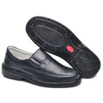 Sapato Social Anti Stress Ortopédico Diabético Em Couro Tam: 36 Cor: Preto