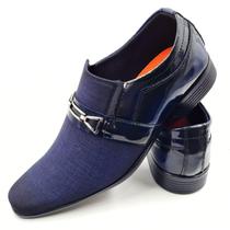 Sapato Social Azul com Mescla em material sintético Sapato Social Azul com Mescla em material sintético