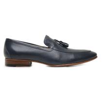 Sapato Social Azul Navy Bambolim Em Couro 066885 Sapato Social Azul Navy Bambolim Em Couro 066885