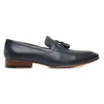 Sapato Social Azul Navy Bambolim em Couro 58866