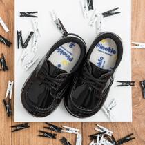 Sapato Social Bebê Pinokio Cadarço Verniz