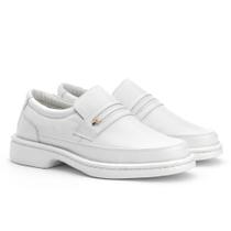 Sapato Social Branco Masculino Enfermeiro Médico Dentista Couro Legitimo