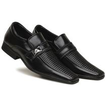 sapato social Calce Facil Comforto amortecido Shoes Maker - Preto