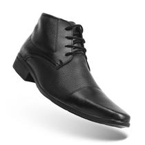 Sapato Social Cano Alto Bota bico Fino Alongado Estilo Italiano de Cadarço Semi Brogue Sapato Social Cano Alto Bota bico Fino Alongado Estilo Italiano de Cadarço Semi Brogue