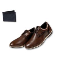 Sapato Social + Carteira Masculino Oxford Denver Confortável Sapato Masculino Social Brogue