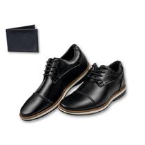 Sapato Social + Carteira Masculino Oxford Santiago Confortável Sapato Masculino Social Brogue - ThézB