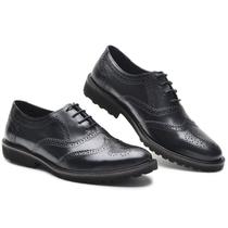 Sapato Social Casual Brogue Artesanal Em Couro PremiumSolaEVA 5000