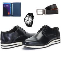 Sapato Social Casual Derby Oxford Com Relógio, Cinto e Carteira Sapato Social Casual Derby Oxford Com Relógio, Cinto e Carteira