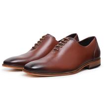 Sapato Social Casual Derby Oxford De Amarrar Artesanal Sola Couro