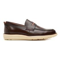 Sapato Social Casual Loafer Masculino Derby Em Couro Cafe