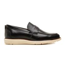 Sapato Social Casual Loafer Masculino Derby Em Couro Preto