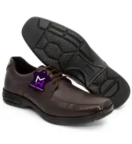 Sapato Social Casual Masculino Amarrar Cadarço Couro Legitimo Verificado