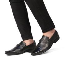 Sapato Social Casual Masculino Bico Quadrado Mocassim Em Couro Sport Fino 3021