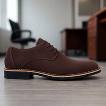 Sapato Social Casual Masculino Camurça Derby Oxford Super Leve e Macio