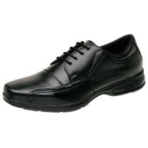 Sapato Social Casual Masculino Conforto Ortopédico Antistress De Amarrar Macio Em Couro Preto Sapato Social Casual Masculino Conforto Ortopédico Antistress De Amarrar Macio Em Couro Preto