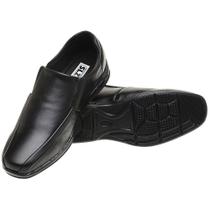 Sapato Social Casual Masculino Conforto Ortopédico Antistress Macio Em Couro Preto