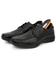 Sapato Social Casual Masculino Couro Macio Confortável Palmilha Gel PU