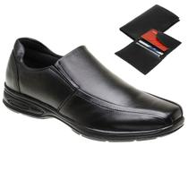 Sapato Social Casual Masculino em Couro Legítimo Solado Ortopédico + Carteira Sapato Social Casual Masculino em Couro Legítimo Solado Ortopédico + Carteira