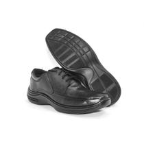 Sapato Social Casual Masculino Homem Confort Preto Ortopédico Couro Preto Sapato Social Casual Masculino Homem Confort Preto Ortopédico Couro Preto