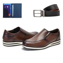 Sapato Social Casual Masculino Loafer Mocassim Super Leve e Macio + Carteira E Cinto 1022