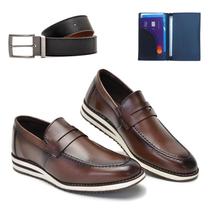 Sapato Social Casual Masculino Mocassim Super Leve e Macio + Carteira E Cinto 1121 Sapato Social Casual Masculino Mocassim Super Leve e Macio + Carteira E Cinto 1121