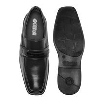 Sapato social casual moderno detalhe metal conforto elegancia praticidade sola aderente